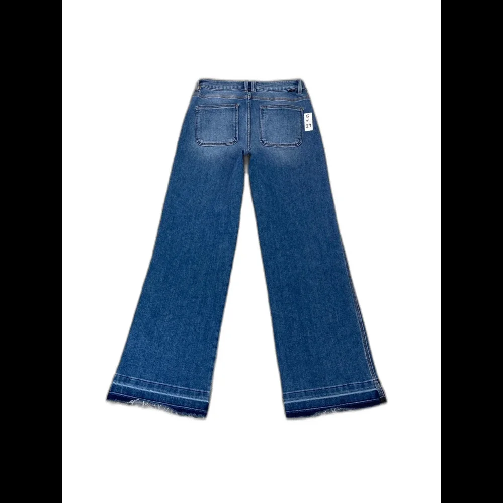 Risen High Rise Ankle Bootcut Released Raw Hem Stretch Size 5/27 Jeans - Picture 3 of 8